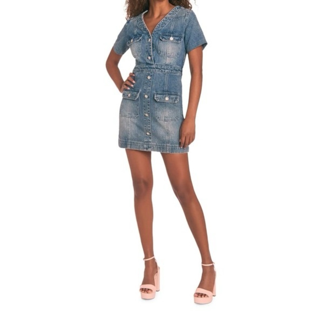 Amanda Uprichard Abitha Denim Mini Dress Size M